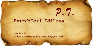 Petróczi Tímea névjegykártya