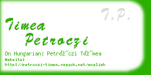 timea petroczi business card